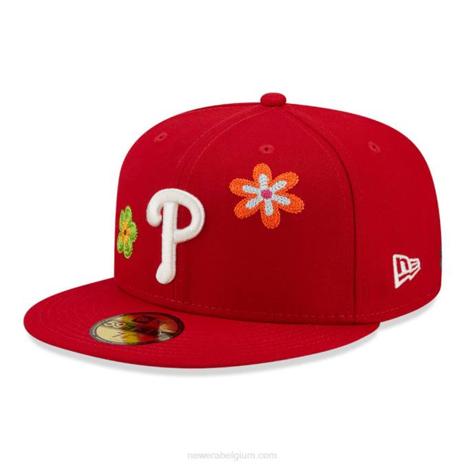 New Era philadelphia phillies mlb bloem rood 59fifty getailleerde pet BT241137