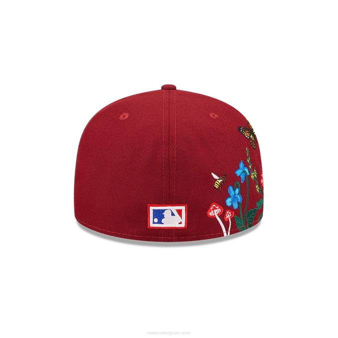 New Era philadelphia phillies mlb blooming donkerrood 59fifty getailleerde pet BT24404