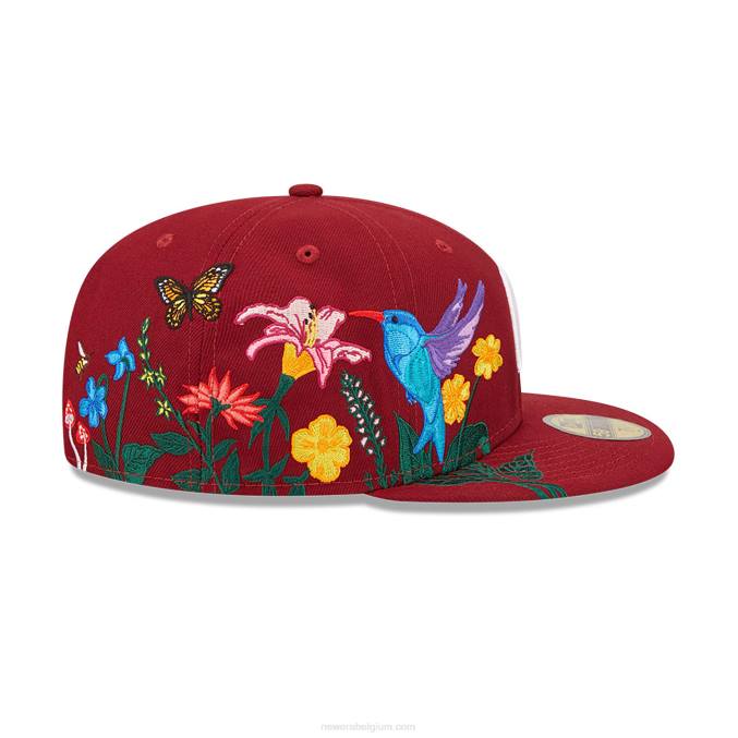 New Era philadelphia phillies mlb blooming donkerrood 59fifty getailleerde pet BT24404
