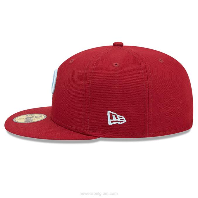 New Era philadelphia phillies mlb cloud donkerrood 59fifty getailleerde pet BT2450