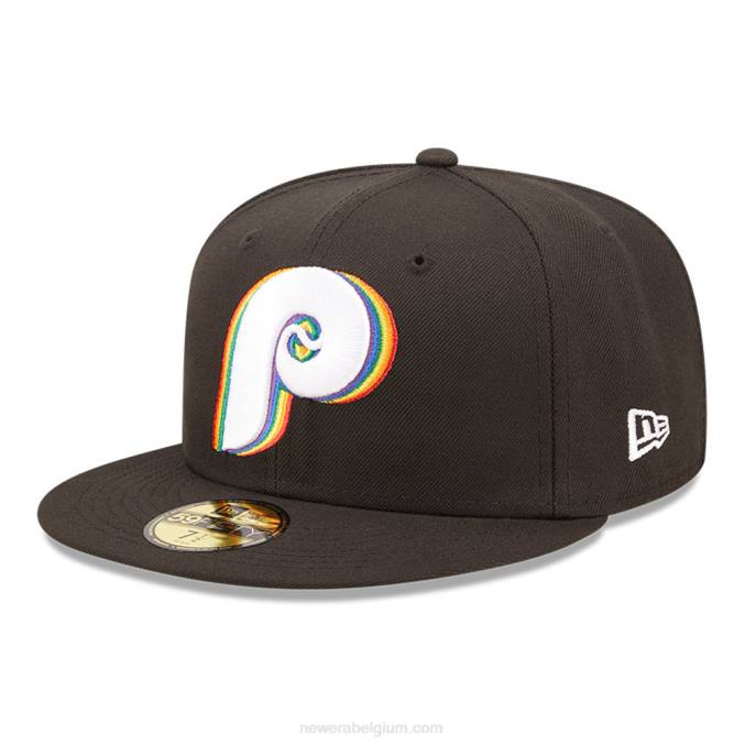 New Era philadelphia phillies mlb prismatisch zwart 59fifty getailleerde pet BT24489