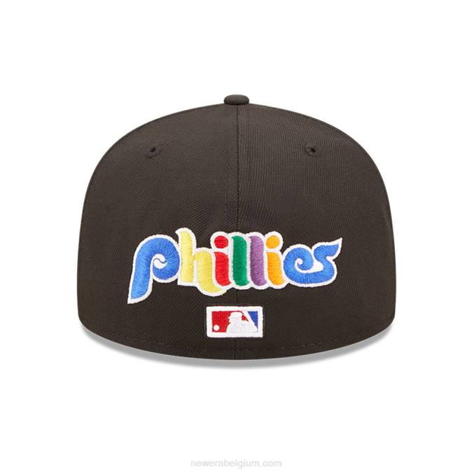 New Era philadelphia phillies mlb prismatisch zwart 59fifty getailleerde pet BT24489
