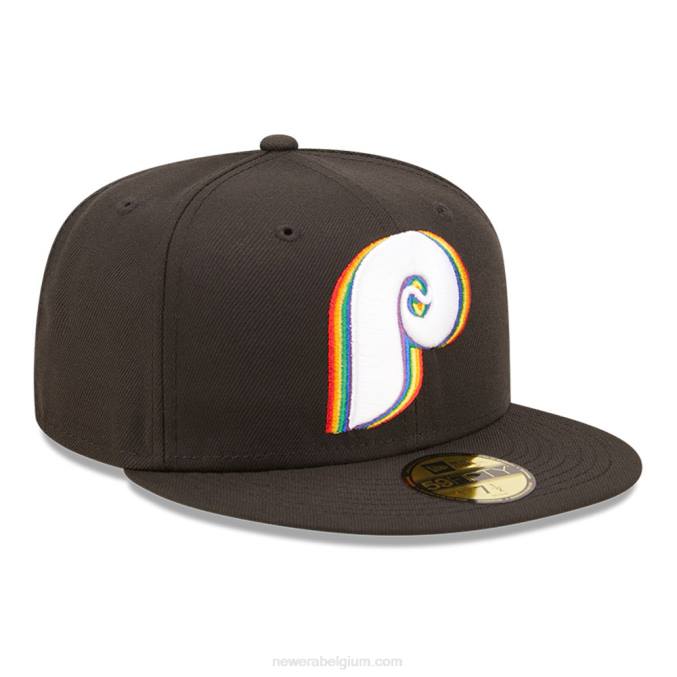 New Era philadelphia phillies mlb prismatisch zwart 59fifty getailleerde pet BT24489
