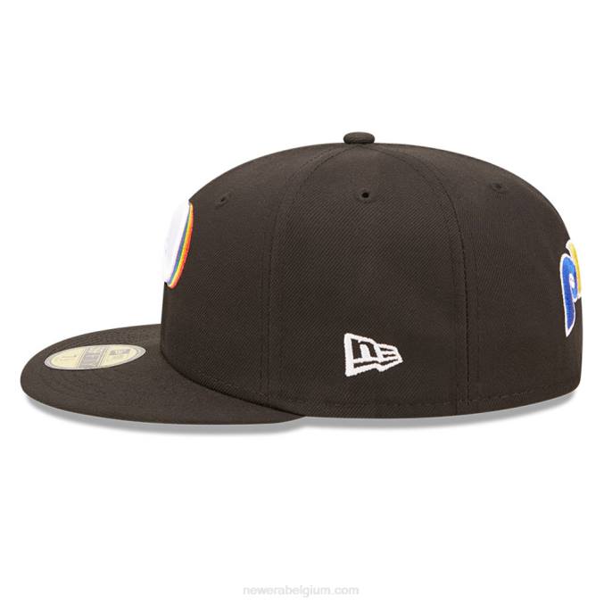 New Era philadelphia phillies mlb prismatisch zwart 59fifty getailleerde pet BT24489