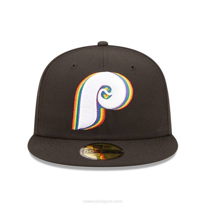 New Era philadelphia phillies mlb prismatisch zwart 59fifty getailleerde pet BT24489