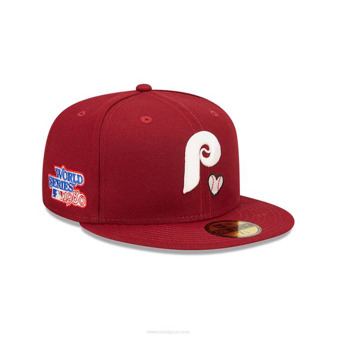 New Era philadelphia phillies mlb team hart rood 59fifty getailleerde pet BT24711