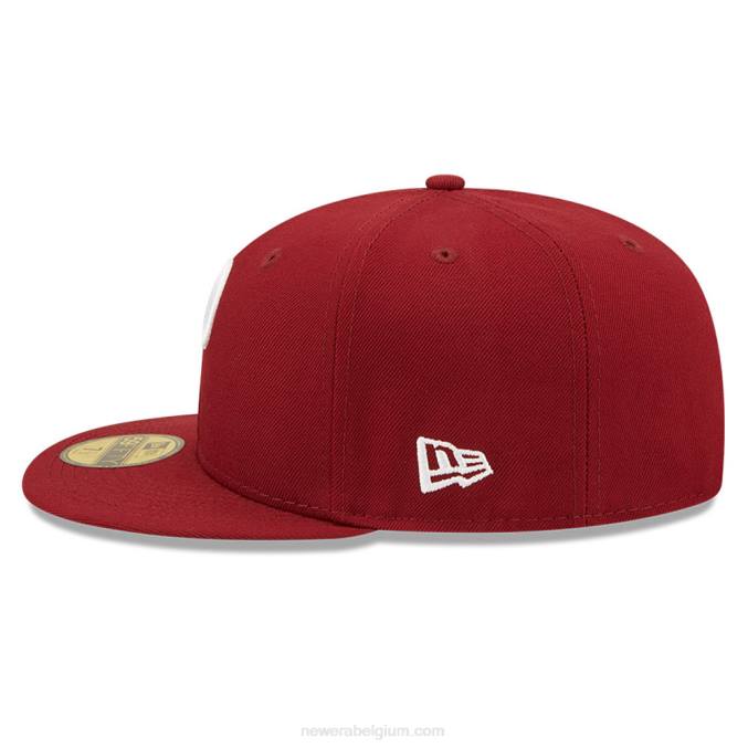New Era philadelphia phillies mlb zijsplit rood 59fifty getailleerde pet BT24666