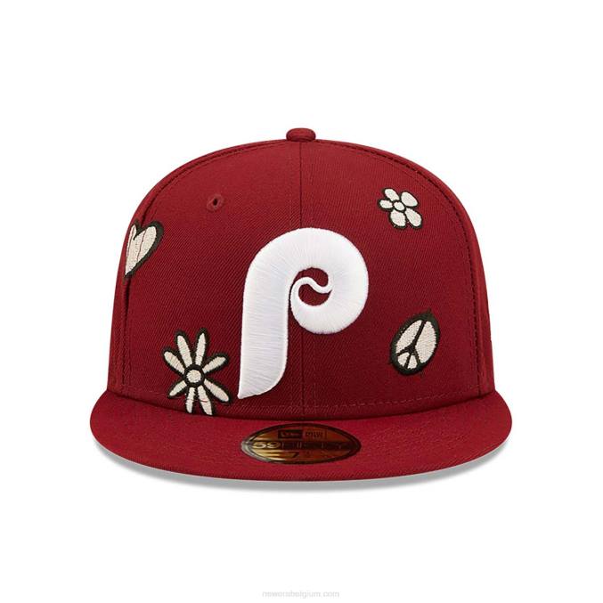 New Era philadelphia phillies mlb zonlicht pop donkerrood 59fifty cap BT24363