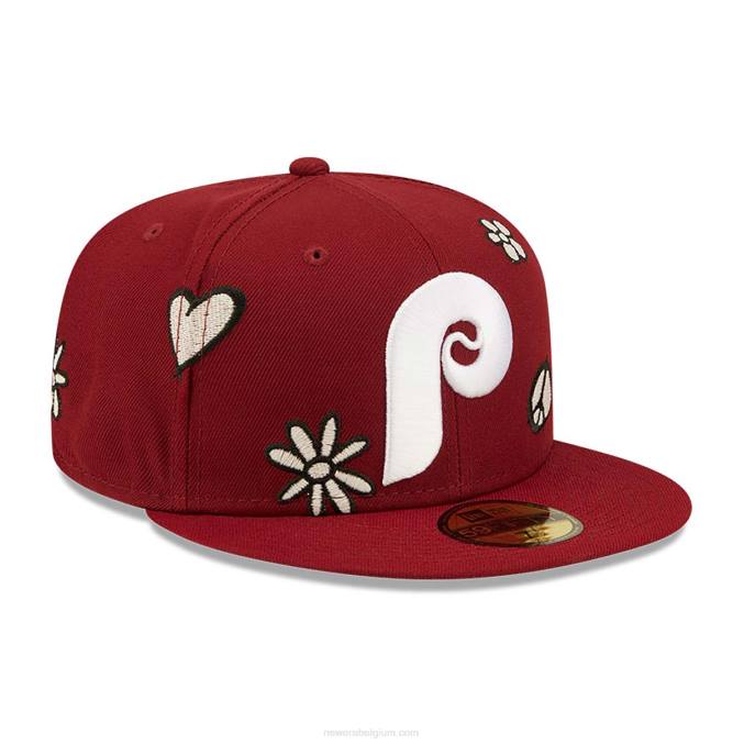 New Era philadelphia phillies mlb zonlicht pop donkerrood 59fifty cap BT24363
