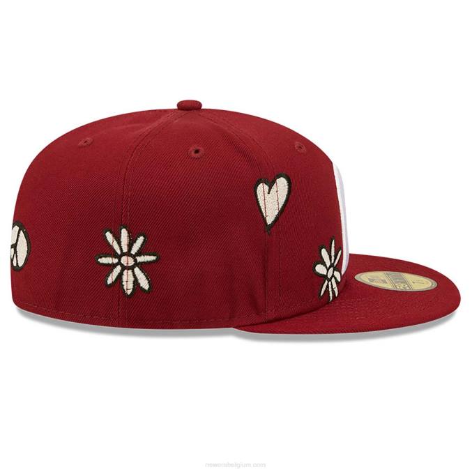 New Era philadelphia phillies mlb zonlicht pop donkerrood 59fifty cap BT24363