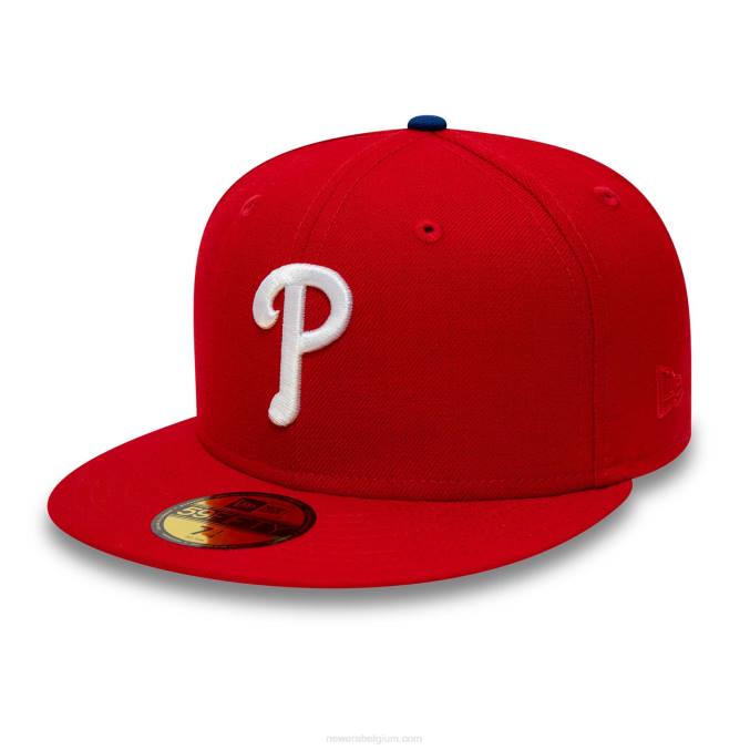 New Era philadelphia phillies premium wollen rode 59fifty getailleerde pet BT24269