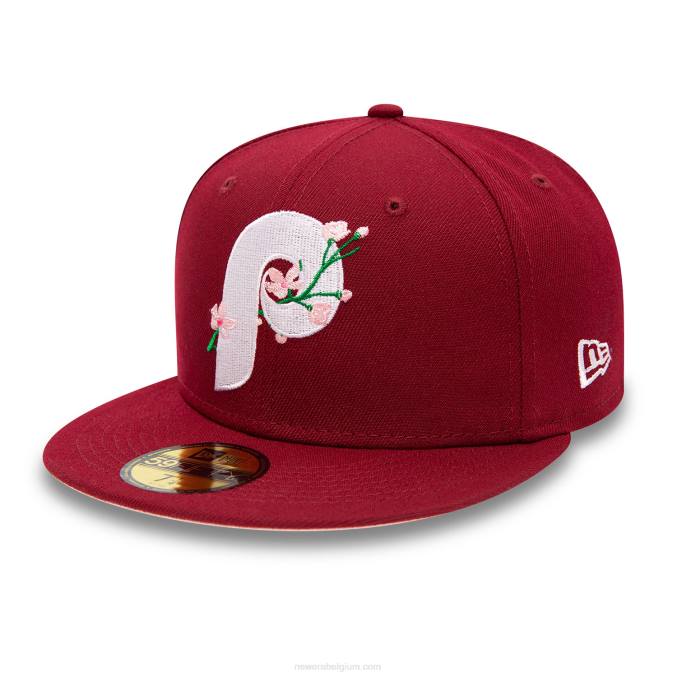 New Era philadelphia phillies side patch bloom rood 59fifty getailleerde pet BT24541