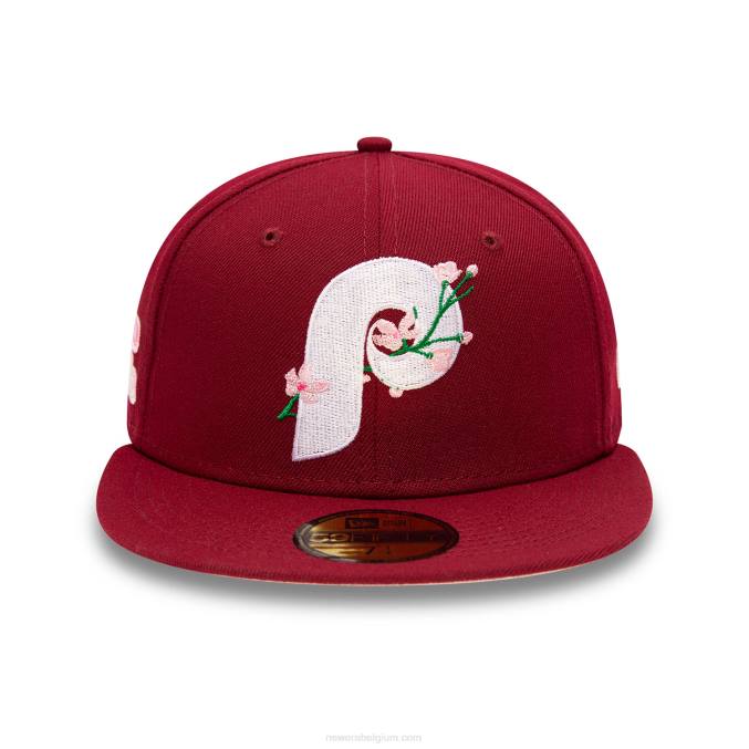 New Era philadelphia phillies side patch bloom rood 59fifty getailleerde pet BT24541