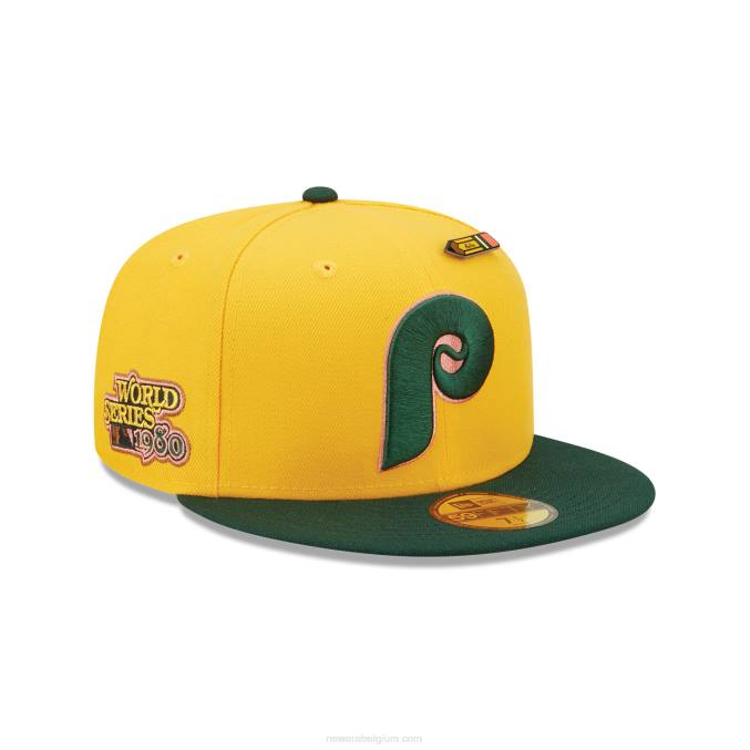 New Era philadelphia phillies terug naar school gele 59fifty getailleerde pet BT241318