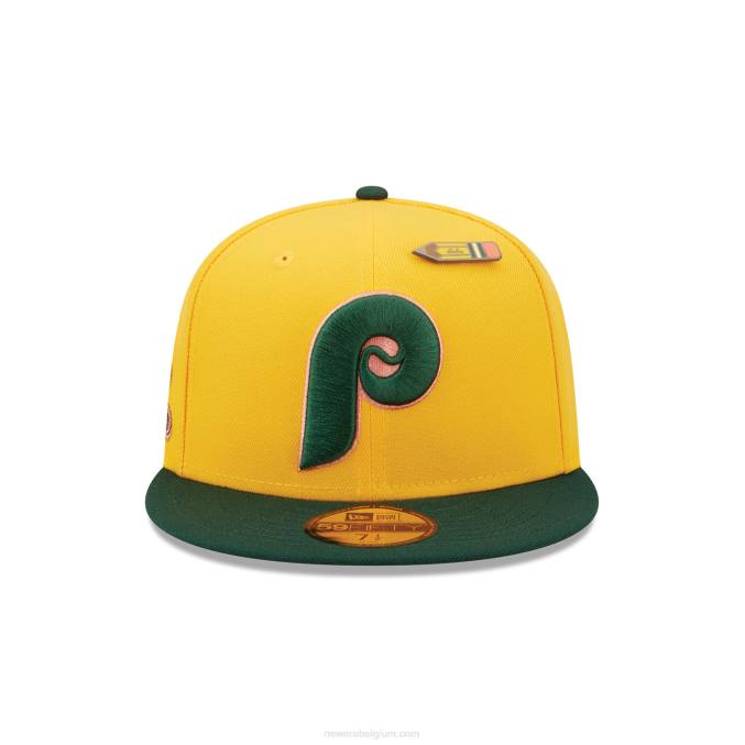 New Era philadelphia phillies terug naar school gele 59fifty getailleerde pet BT241318