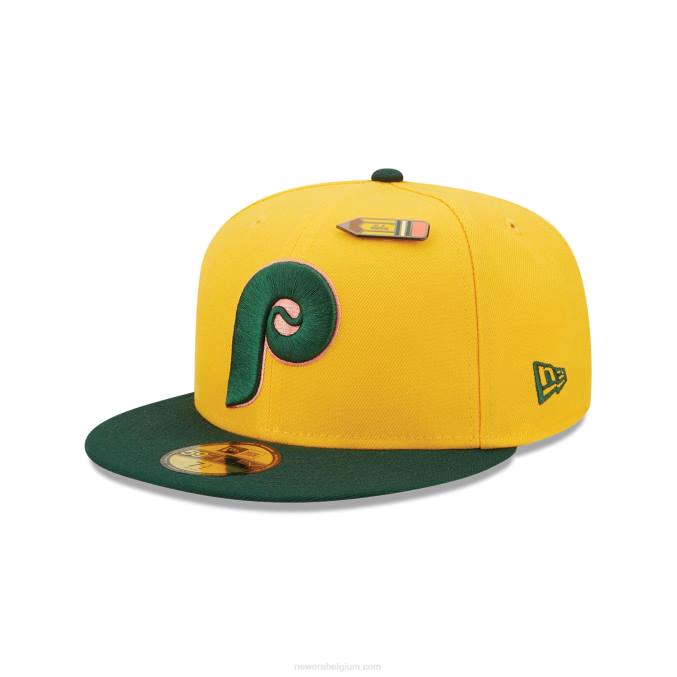 New Era philadelphia phillies terug naar school gele 59fifty getailleerde pet BT241318