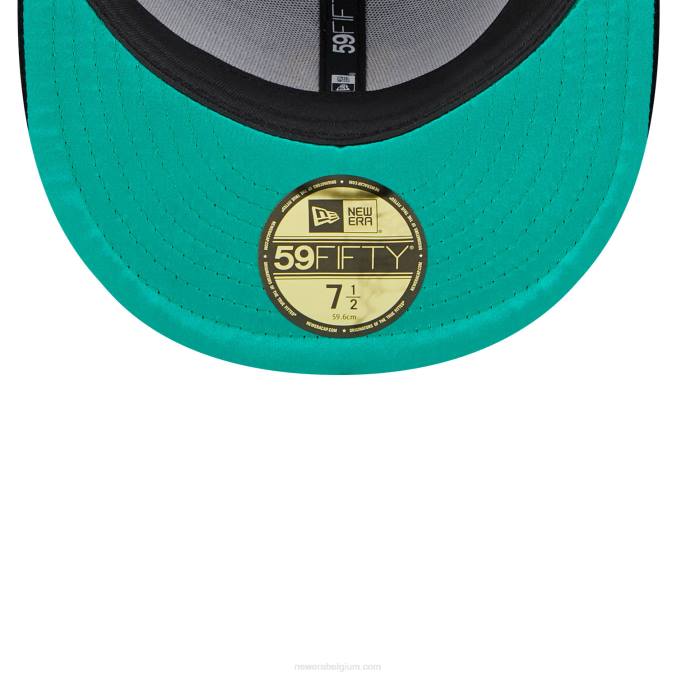 New Era pittsburgh piraten fluwelen zwarte 59fifty getailleerde pet BT241053