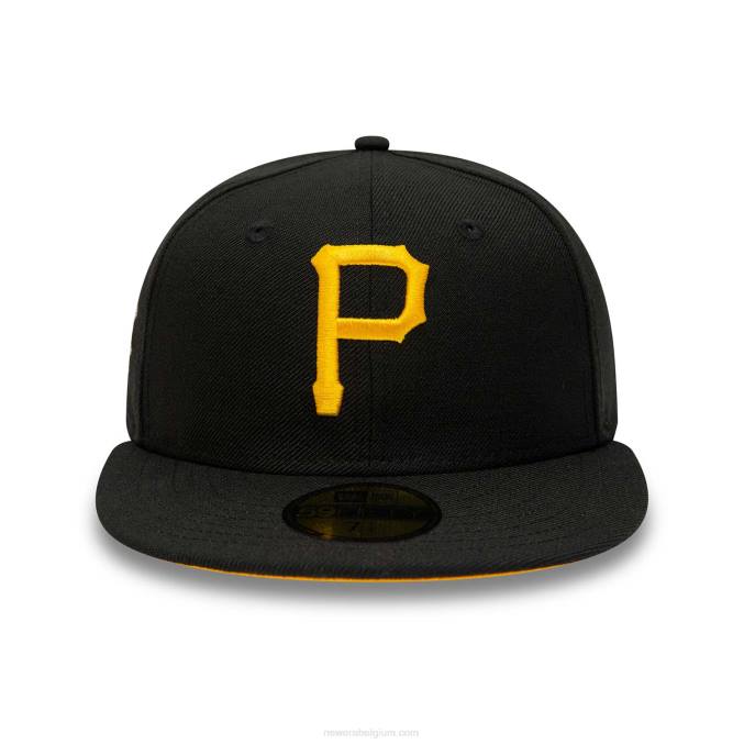 New Era pittsburgh piraten zwart en geel 59fifty getailleerde pet BT24450