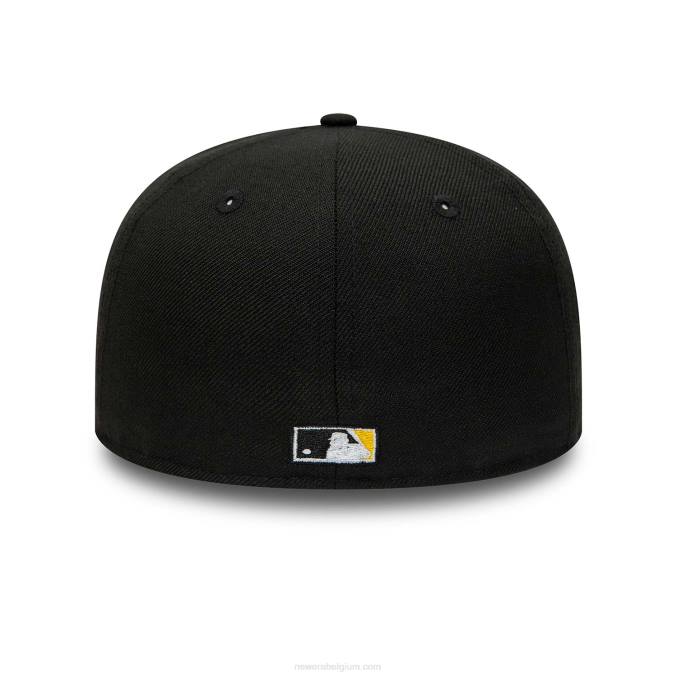 New Era pittsburgh piraten zwart en geel 59fifty getailleerde pet BT24450