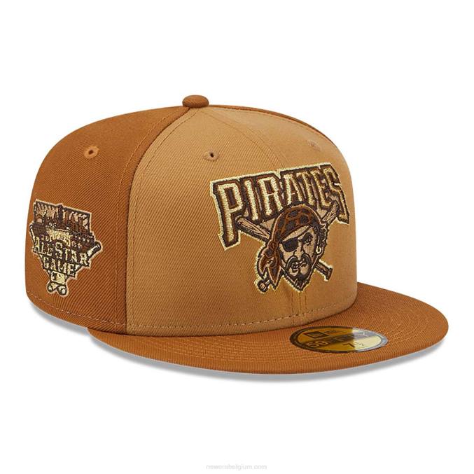New Era pittsburgh pirates driekleurige bruine 59fifty getailleerde pet BT24197