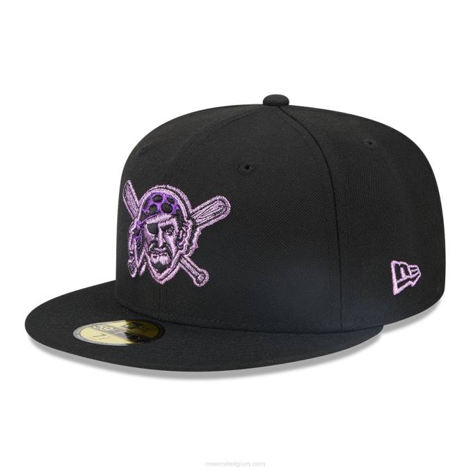 New Era pittsburgh pirates metallic pop zwarte 59fifty getailleerde pet BT24128