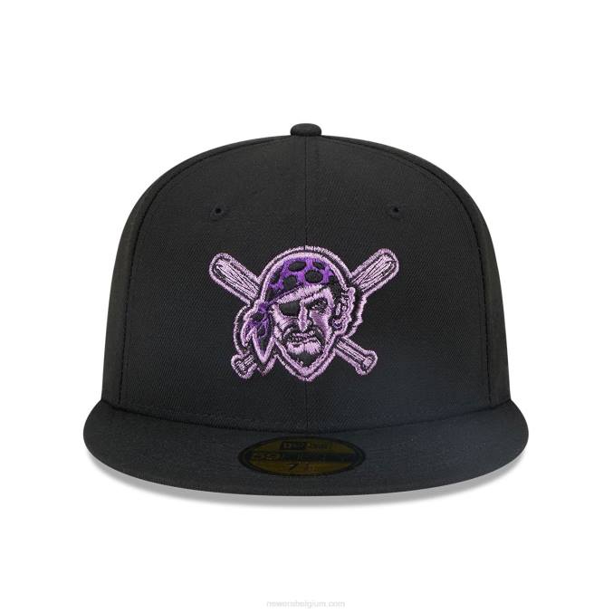New Era pittsburgh pirates metallic pop zwarte 59fifty getailleerde pet BT24128