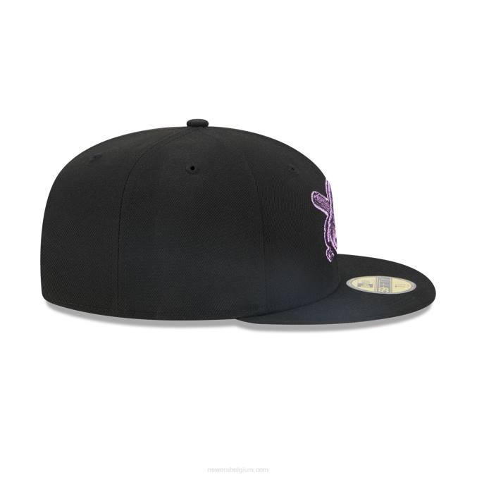 New Era pittsburgh pirates metallic pop zwarte 59fifty getailleerde pet BT24128