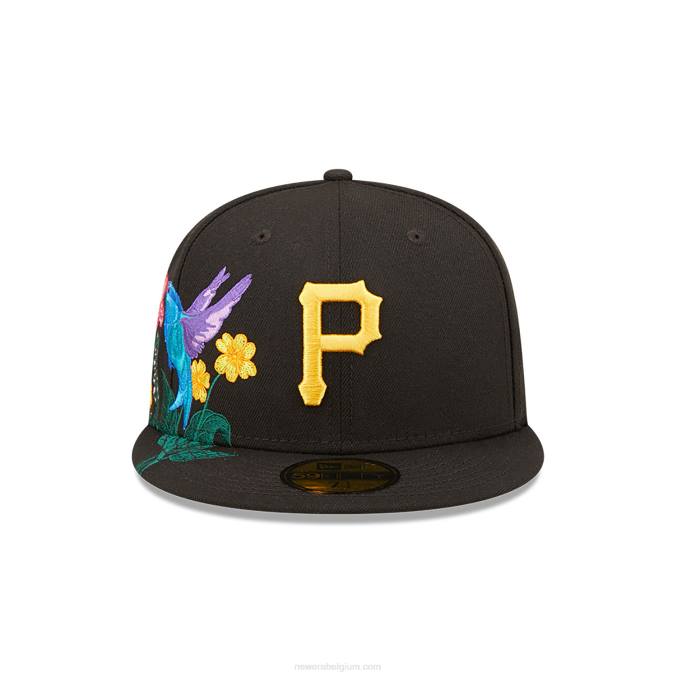 New Era pittsburgh pirates mlb blooming zwarte 59fifty getailleerde pet BT24588