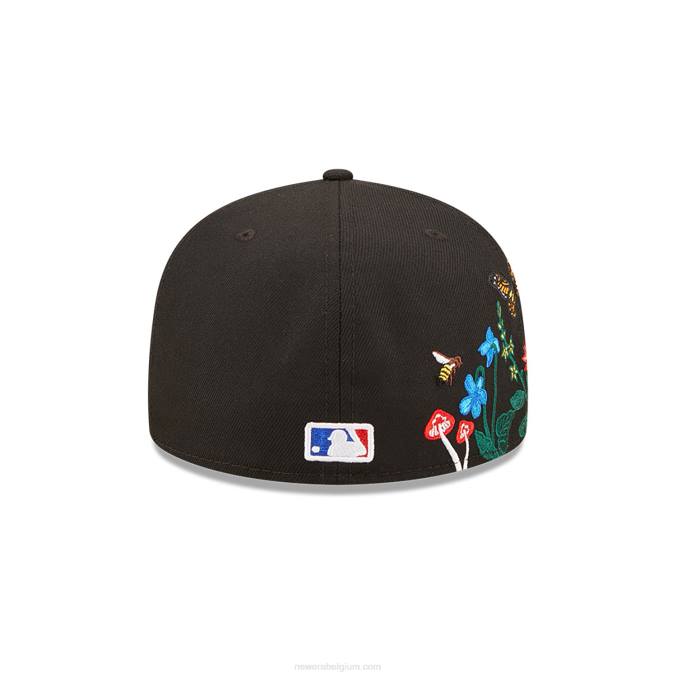 New Era pittsburgh pirates mlb blooming zwarte 59fifty getailleerde pet BT24588