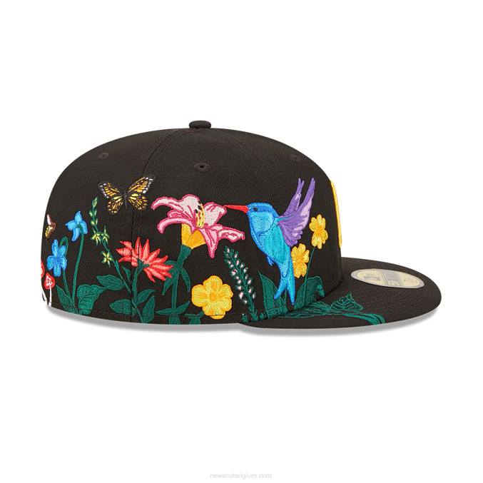 New Era pittsburgh pirates mlb blooming zwarte 59fifty getailleerde pet BT24588