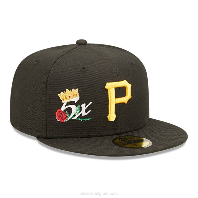 New Era pittsburgh pirates mlb crown champs zwarte 59fifty getailleerde pet BT241253