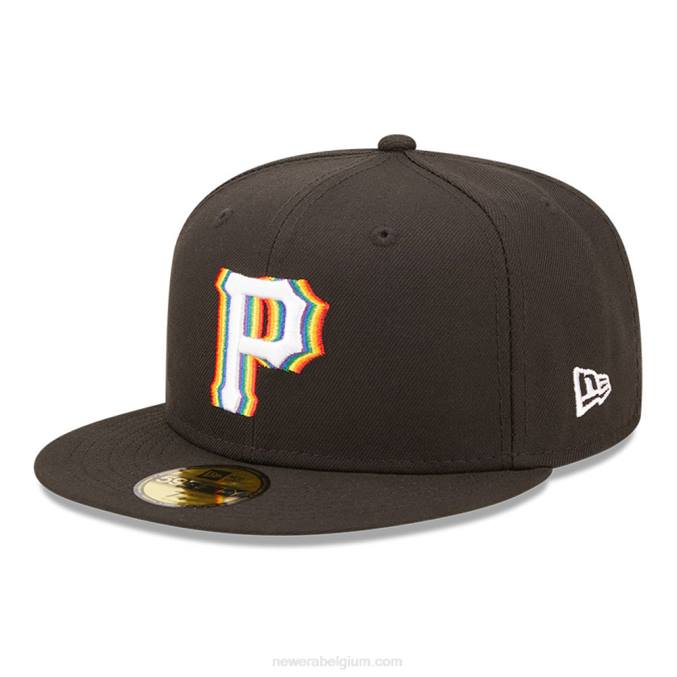 New Era pittsburgh pirates mlb prismatische zwarte 59fifty getailleerde pet BT24303