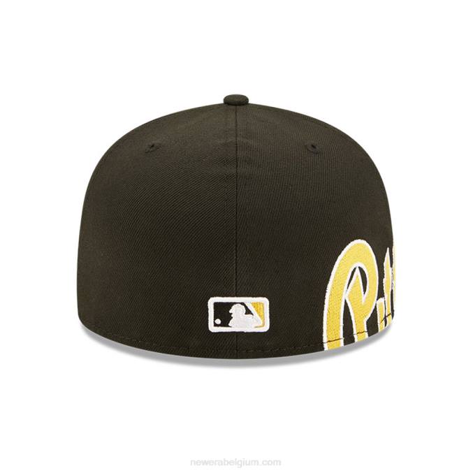 New Era pittsburgh pirates mlb side split zwarte 59fifty getailleerde pet BT24842