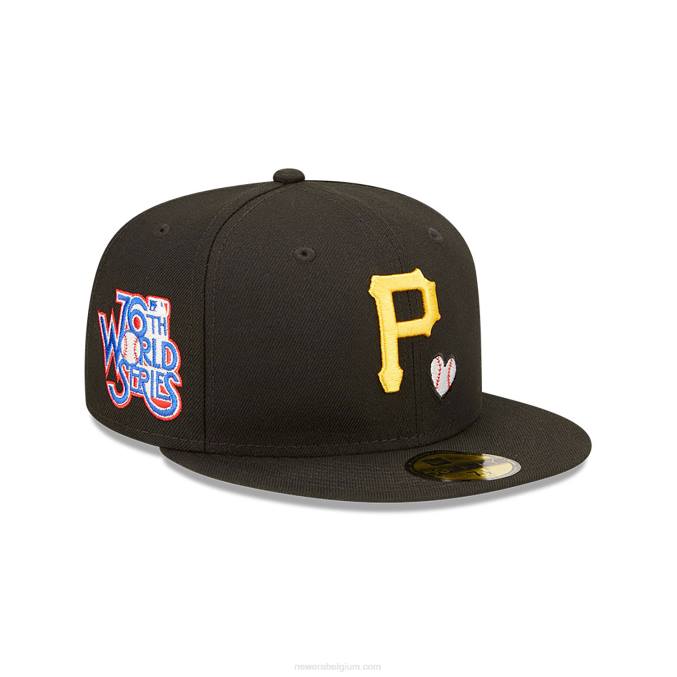 New Era pittsburgh pirates mlb team hart zwarte 59fifty getailleerde pet BT24891