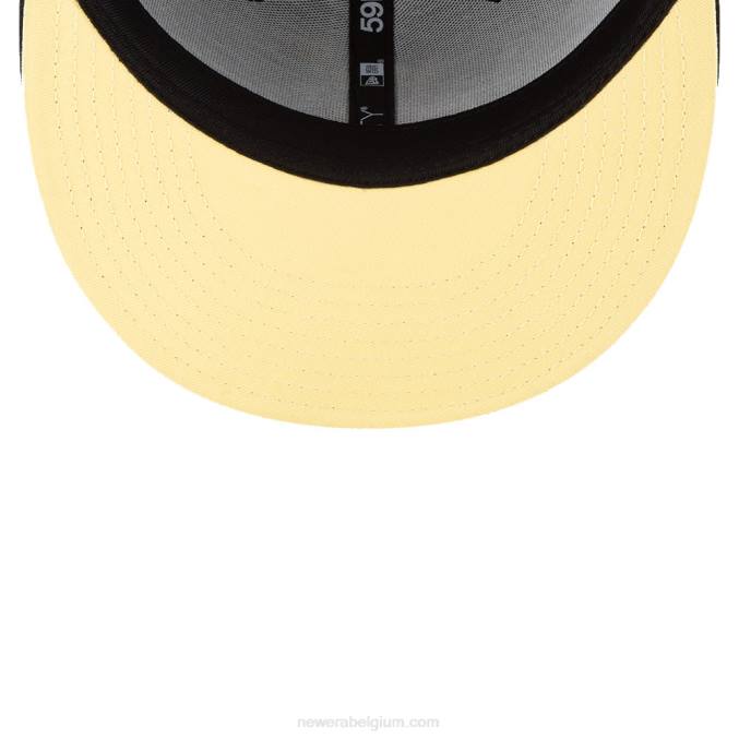 New Era pittsburgh pirates mlb zijpatch bloom zwart 59fifty getailleerde pet BT24971