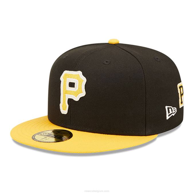 New Era pittsburgh pirates ne letterman zwarte 59fifty getailleerde pet BT24278