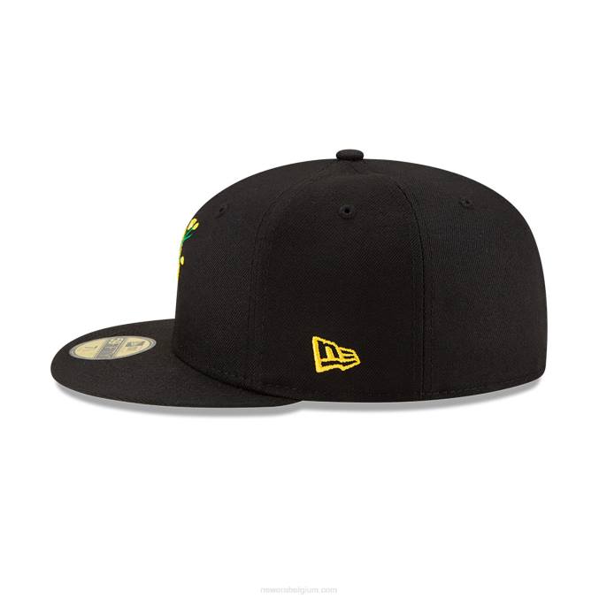 New Era pittsburgh pirates zijpatch bloom zwart 59fifty getailleerde pet BT24602