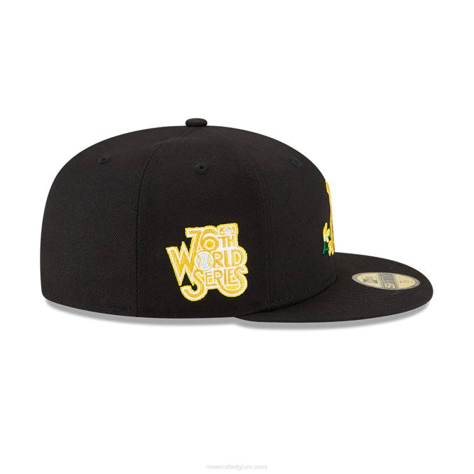 New Era pittsburgh pirates zijpatch bloom zwart 59fifty getailleerde pet BT24602