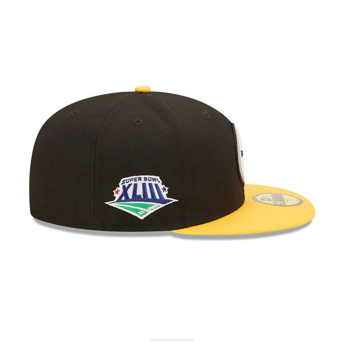 New Era pittsburgh steelers ne letterman zwarte 59fifty getailleerde pet BT24590