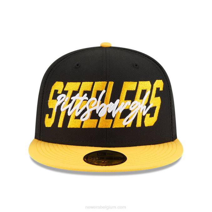 New Era pittsburgh steelers nfl draft black 59fifty getailleerde pet BT24732