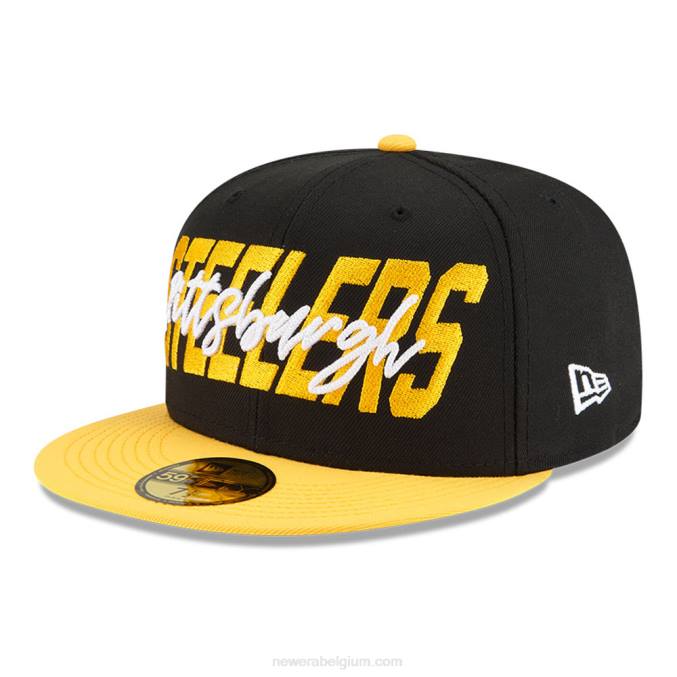 New Era pittsburgh steelers nfl draft black 59fifty getailleerde pet BT24732