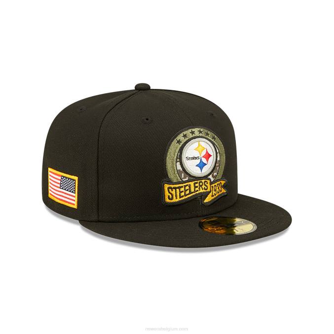New Era pittsburgh steelers nfl salute to service black 59fifty fitted cap BT24583
