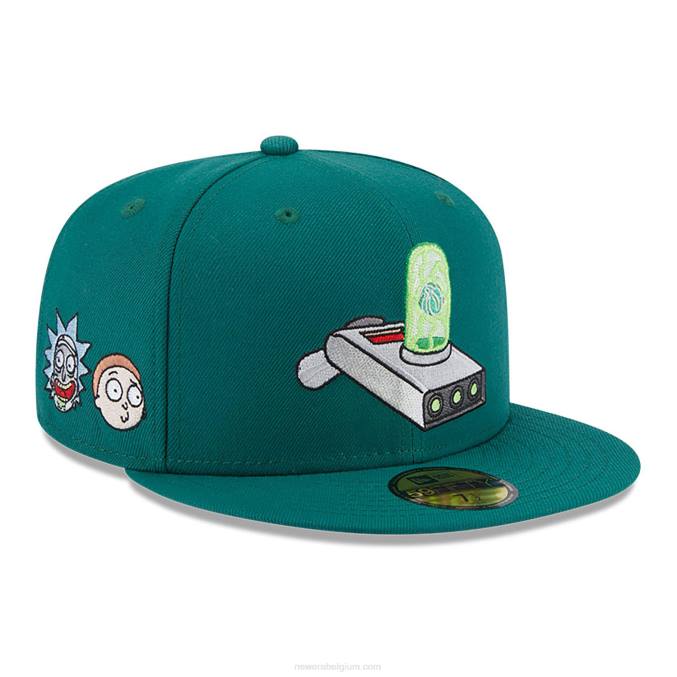 New Era rick and morty portal gun green 59fifty getailleerde pet BT241166