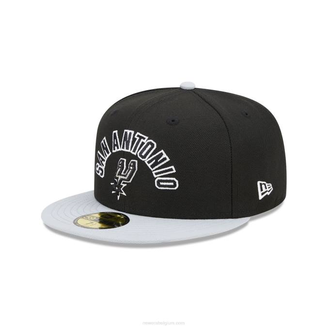 New Era san antonio spurs nba klassieke zwarte 59fifty getailleerde pet BT24146