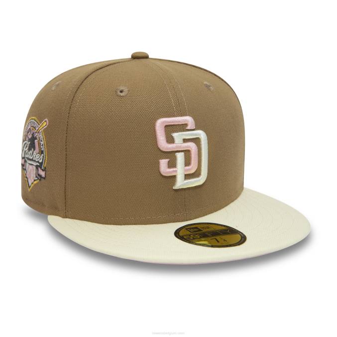 New Era san diego padres 40e verjaardag kaki 59fifty getailleerde pet BT241345