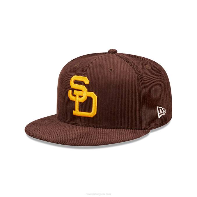 New Era san diego padres cooperstown donkerbruine 59fifty getailleerde pet BT24100