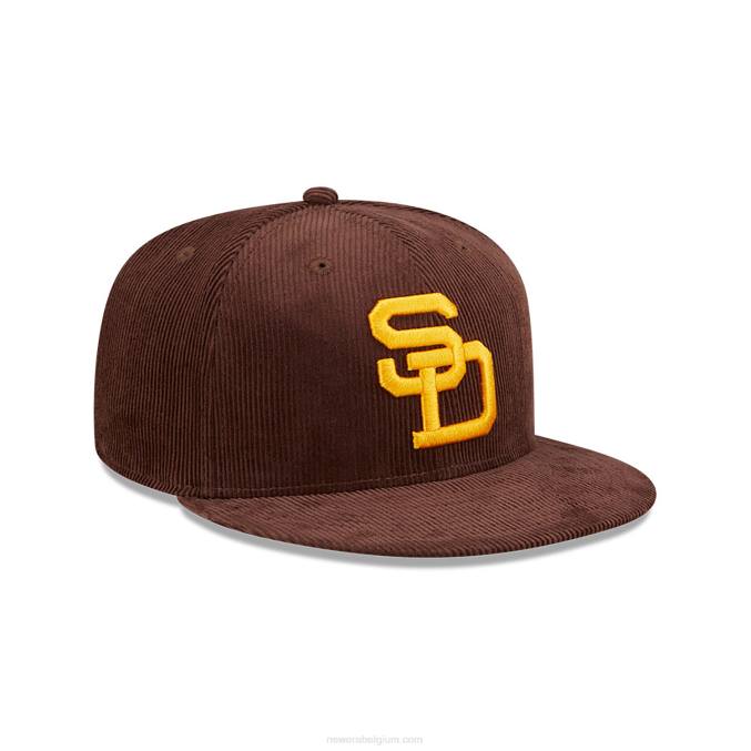 New Era san diego padres cooperstown donkerbruine 59fifty getailleerde pet BT24100