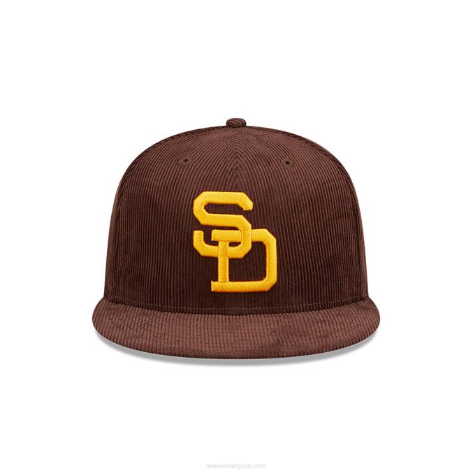 New Era san diego padres cooperstown donkerbruine 59fifty getailleerde pet BT24100