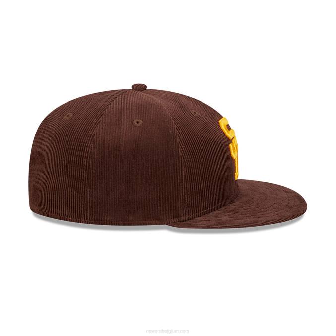 New Era san diego padres cooperstown donkerbruine 59fifty getailleerde pet BT24100