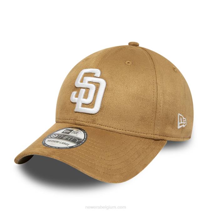New Era san diego padres faux suede tan 39thirty stretch fit pet BT242157
